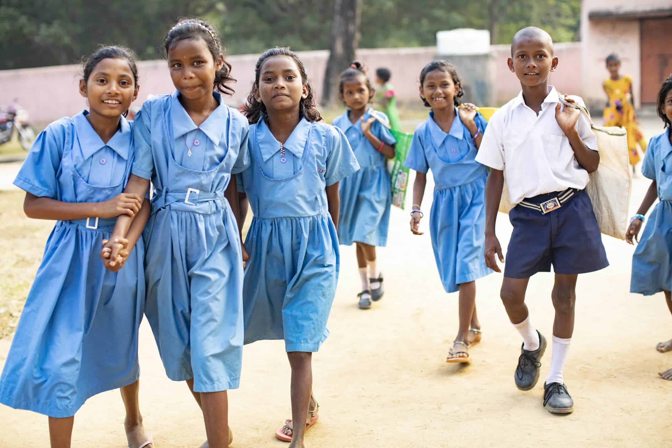 African students walking together